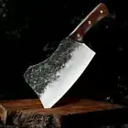 Full Tang Butcher Knife Handmade Forged Chef Cleaver Beef Bones Cut Extra Wide