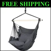 Durable Indoor/Outdoor Hammock Chair Swing - 500 lbs Capacity, Cushions Included