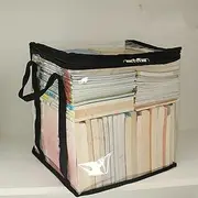 Zerodis Clear PVC Book Storage Bag, Lightweight Portable Design, Waterproof & Dustproof, for Students, Office, Home with Transparent Portable Book Carrying Bag (Large 24x24cm / 9.4x9.4in)
