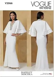 VOGUE Sewing Pattern V2066H5 Misses' Dress by Badgley Mischka H5(6-8-10-12-14)