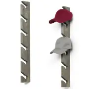 MyGift Set of 2 Wall Mounted Vintage Gray Wood 6 Slot Baseball Cap Display Racks