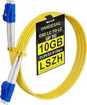 VANDESAIL LC to LC Single Mode Fiber Patch Cable 10 Meter, OS2 Duplex 1G/10GB Fiber Optical Patch Cords SMF Fiber Jumper Patch Cables LSZH 9/125µm for SFP+ XFP QSFP CFP -10M(32FT) 1pack