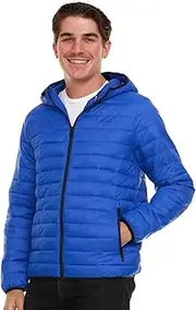 [Spyder] Packable Puffer Jacket Men with Hood, Lightweight Winter Jackets for Men