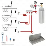 3 Tap Home Brew Ball Lock Kegerator Conversion Kit with Manifold + 5LB Co2 Tank