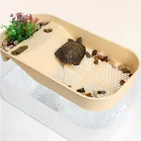 在飛比找松果購物優惠-烏龜缸帶曬臺生態缸巴西龜養龜箱別墅養殖盆小型專用飼養家用房子