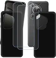 LCEHTOGYE Case for Fossibot F112 Pro + 2 Pcs Tempered Glass Screen Protector, 2 X Slim Black Shock-Absorption Soft TPU Bumper Protective Phone Case Cover for Fossibot F112 Pro (6,88")