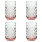 4x Bee 12cm Round Glass Tumbler Glassware/Drinkware Water/Juice Cup Mulberry