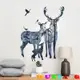 五象設計 壁貼 貼紙 創意北歐ins麋鹿剪影牆貼紙 客廳牆壁裝飾貼畫自粘可移除