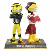 Herky & Cy Iowa Hawkeyes & Iowa State Cyclones Rivalry Bobblehead Cy-Hawk Series