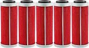 Motorcycle Oil Filter for XCF-W EXC-F 250 500 SXF XCF Freeride 350 505 530 XCW EXC-R 400 SMR SXS XCWR 450(5pcs-red)