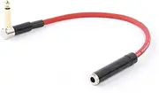 ROBAUN Right Angle 1/4 Inch TS Male to Straight 6.5 Stereo Female Audio Cable 90 Degree 6.35 Bend Audio Extension Cord(Red,15m)