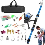 Kids Fishing Rod | 1.8M Telescopic Fishing Rod,Tackle Starter Set with Spin Reel and Storage Bag, Youth Introductory Set for Beginners Junior Anglers
