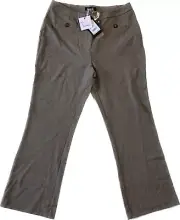 Nicole Miller Dress Pants Size 8 Black/Beige Herringbone Pattern NWT MP3F16826