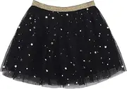 [Camilife] Toddler Kids Girls Tulle Skirt Stars Moon Sequins Princess Skirt Shiny Mini Skirt Tutu Skirt Ballet Skirt with Elastic Waistband Cute Lovely Soft