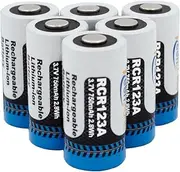 CR-123A 3v Rechargeable Lithium Batteries 6 Pack