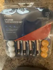STIGA Performance Ping Pong Set of 4 Paddles Rackets Balls Table Tennis New