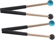 CATIEBYE 2Pairs Percussion Mallets with Handle Tongue Drum Marimba Drumsticks for Performance Durable Tip Musical Instrument Sticks for Beginners