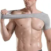 【2 Pack】 Sports Shoulder Brace for Men and Women, Shoulder Supports Elastic Compression Wrap Strap for Torn Rotator Cuff Support,Tendonitis, Dislocation,L-Grey
