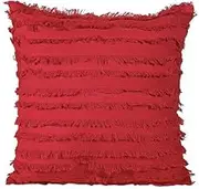 AIMALL Boho Tassel Fringe Striped Cushion Cover Soft Home Decor Sofa Throw Pillow Case-18x18 inch Soft Linen Fabric Throw Pillow Case for Sofa and Home Decor in Multiple Vibrant Colors