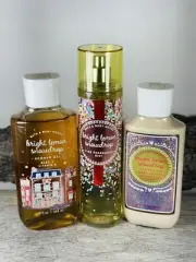 NEW 3pc Bath & Body Works BRIGHT LEMON SNOWDROP Mist-Lotion-Shower Gel set