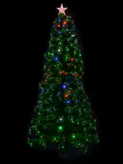 Multi Colour LED & Fibre Optic Christmas Tree with 200 Tips & Bulbs - 1.8m