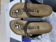 Birkenstock Gizeh BS Shiny Python black women 7