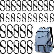 [Ruinous] Carabiner Clip, 30 pcs Zipper Clips Anti Theft, Mini Carabiner, Ual S Shaped Clips, 3 Size Pull Replacement, Backpack Zipper Pulls Keep Zippers Closed, Doubleclip Hooks Keychain