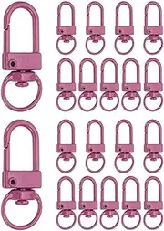 uxcell Metal Lobster Claw Clasps, 20 Pack Swivel Lanyards Trigger Snap Hooks Keychain Clips with Key Rings for Making Bags Purses Straps DIY Crafts Necklace Findings, Rose Red
