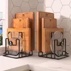 Household Cutting Board Rack Black Pots Pan Lids Rack Restaurant Home Kitchen