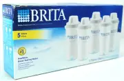 Brita 636011 Five Standard Replacement Water Filters for Pitchers, Dispensers.