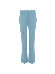 Cornflower Blue Wool Straight Trousers
