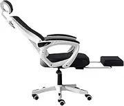 Writing Stool Latex Cushion Office Chair, Reclining Computer Chair with Lumbar Support and Headrest, Desk Chair with Retractable Footrest Stylish