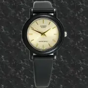 Casio Classic Ladies Gold Face Black Resin Band Analog Watch LQ-139E-9A New