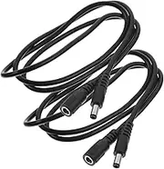 CIYODO Professional 2-Piece 12V DC Extension Cable 5.5mm to 2.1mm Connectors 1 Meter Power Cord for LED Strip