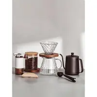 在飛比找ETMall東森購物網優惠-手磨咖啡機套裝咖啡研磨機家用手搖磨豆機研磨器電動小型全套復古