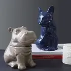 Fox Hedgehog Snack Cans Storage Ceramic Jar Porcelain Cookie Jar Food Container