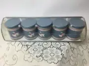 VTG White Geese Goose Metal 5 piece Spice Container Tin w/ Rack Shelf SEALED