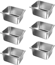1/2 Half Size Steam Table Pans, 6-Pack 6 Inch Deep Restaurant Steam Table Pans C