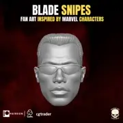 Blade Wesley Snipes v1 custom head for use with 4" 6" 7" 12" action figure