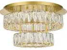 Living or Dining Room Light Modern Crystal Flush mount Chandelier Fixture 17 in