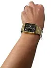 VTG Citizen Gold-Tone Men's Wrist Watch With Jewel New W/ Tag Black Dial