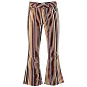 Retro Vintage 1970s Groovy Bell Bottom Pants Flared Trousers Disco mid rise Striped Men's Halloween Carnival Vacation Music Festival Festival Adults' Pants