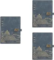 TOVINANNA 3pcs A5 Notebook Chinese Style Cover Lined Journal for Women Planner Travel Notebook Personal Notepad Work Journal