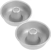 CIYODO 2pcs Heavy Duty Aluminum Alloy Cake Pan Nonstick Chiffon Donut Baking Molds with Hollow Center for Versatile Dessert Creation and Easy Cleanup