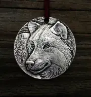 large WOLF ANIMAL EYES pendant 22" 925 Sterling Silver Necklace gift men female