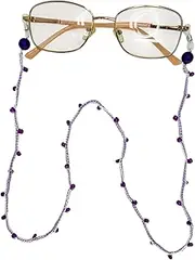 [Generic] Colorful Handmade Beaded Eyeglass Chain, Women, Beaded Glasses Chain, Handmade Chain for Glasses, Crochet Eyeglass Chain