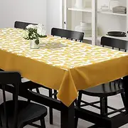 Dekor World Cotton Printed Butterfly Collection Rectangle Table Cover for 8 Seater Dining Table - Yellow