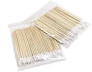 VNDEFUL 200 Pcs 3inch Pointed Cotton Swabs Wooden Handle Makeup Cosmetic Applicator Sticks Tattoo Permanent Supplies Cotton Swabs