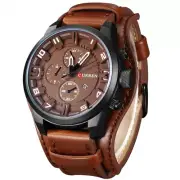 CURREN Mens Quartz Date Creative Waterproof Leather Strap Casual Sports Watch