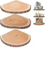 Corner Floating Shelves（3Pcs Wood Corner Shelf Rustic Corner Shelves Wall Cor...